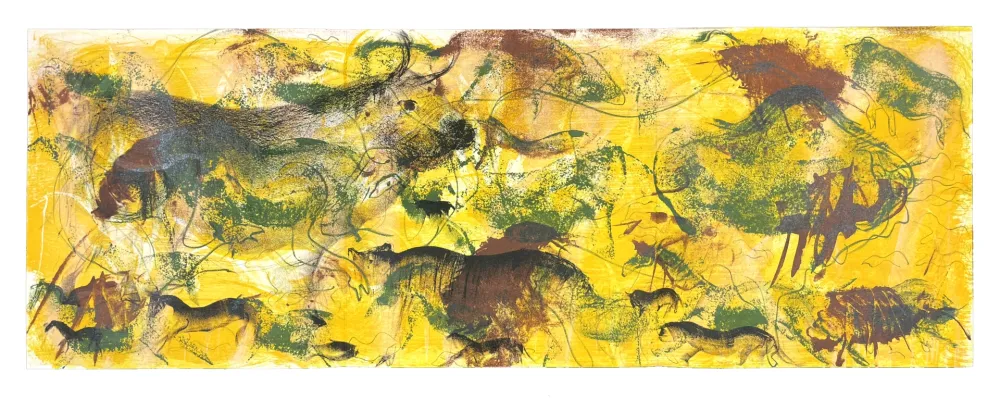 Lithographie Barcelo - Le Lion / La Puce