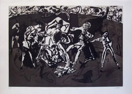 Radierung Und Aquatinta Barjola  - Caída y cogida