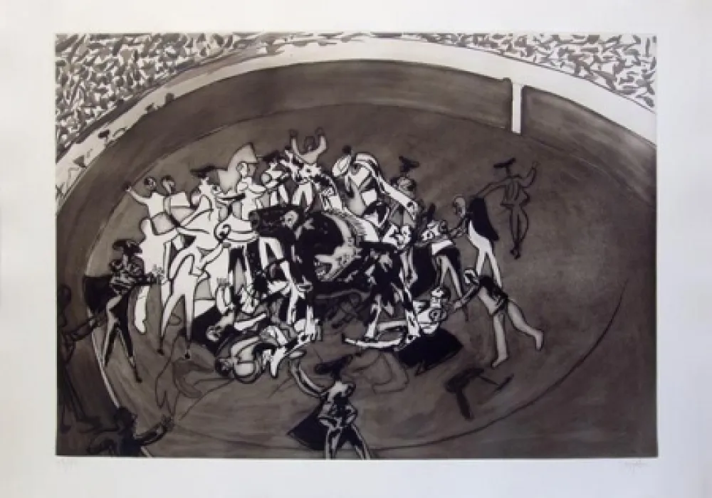 Radierung Und Aquatinta Barjola  - Cogida