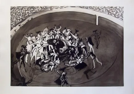 Radierung Und Aquatinta Barjola  - Cogida