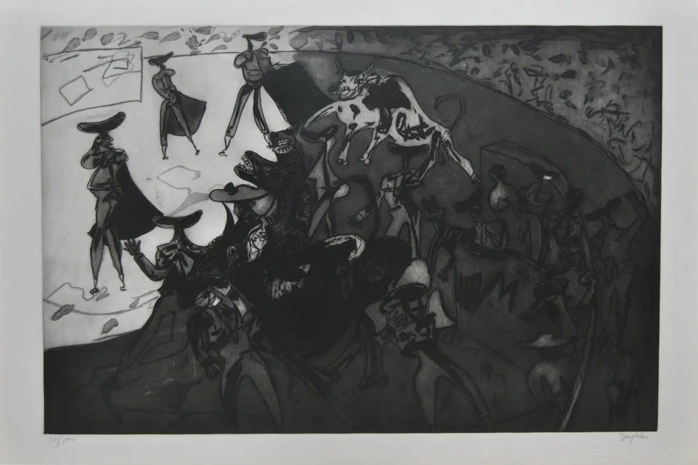 Radierung Und Aquatinta Barjola - Tauromaquia - Sol y sombra