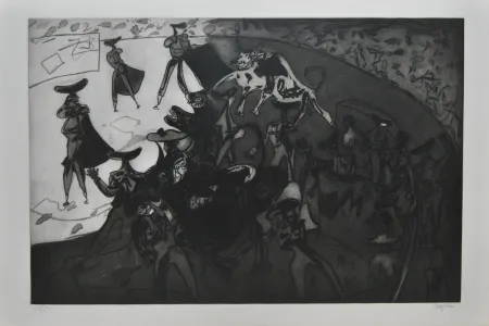 Radierung Und Aquatinta Barjola - Tauromaquia - Sol y sombra