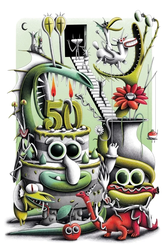 Digitale Druckgrafik Barrome Forgues - 50 ans