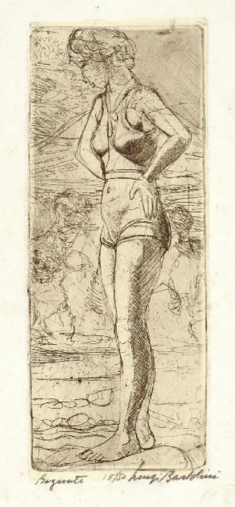 Radierung Bartolini - BAGNANTE
