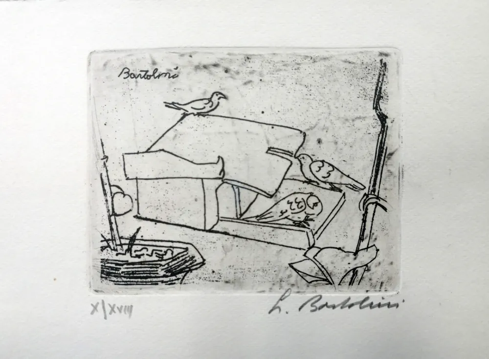 Radierung Bartolini - La casa dei colombi