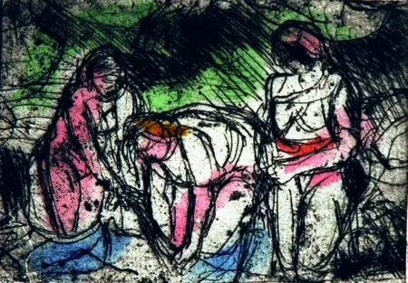 Radierung Bartolini - Ragazze al lavatoio