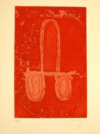 Radierung Bartolozzi - CARRO EN ROJO