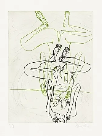 Kaltnadelradierung Baselitz - Doppelakt