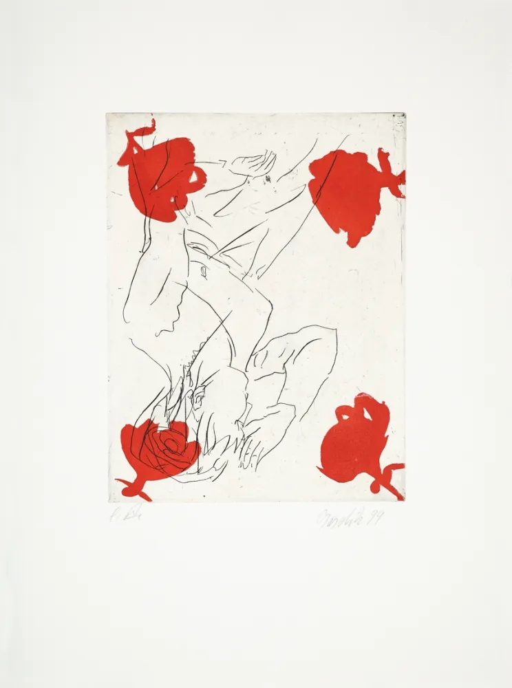 Kaltnadelradierung Baselitz - Untitled (vgl. Romantisches Motiv)