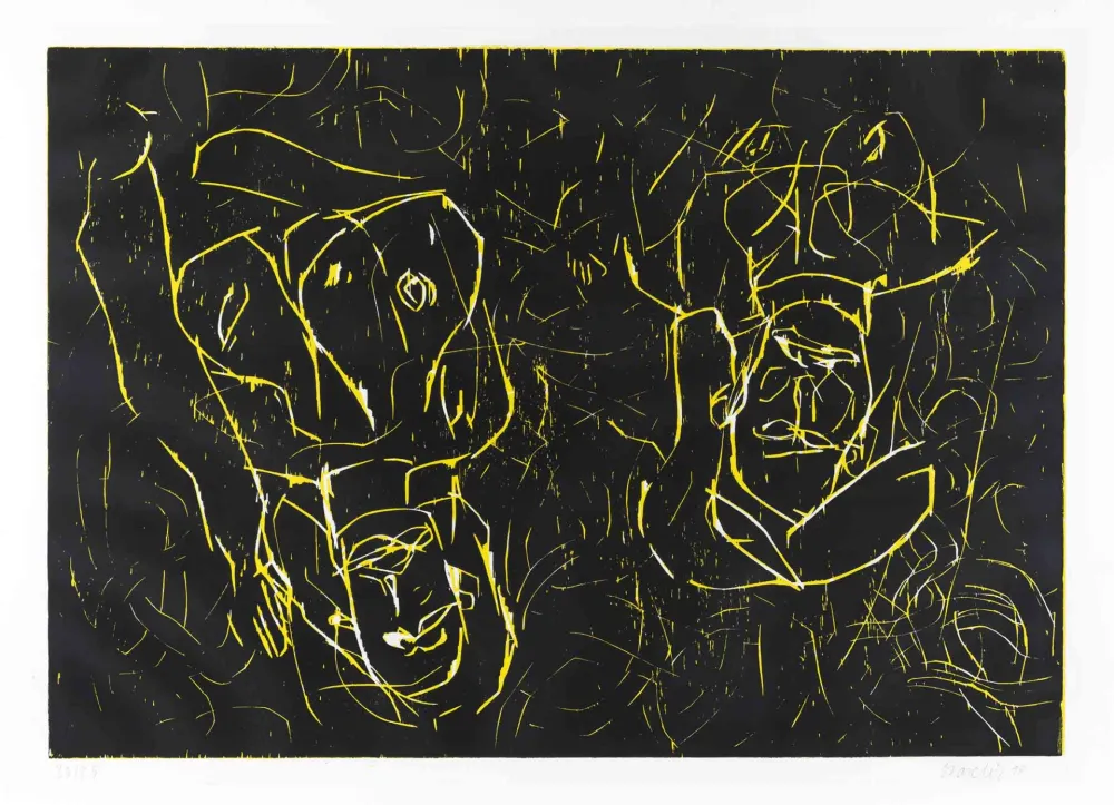Holzschnitt Baselitz - Woman and woman