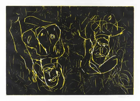 Holzschnitt Baselitz - Woman and woman