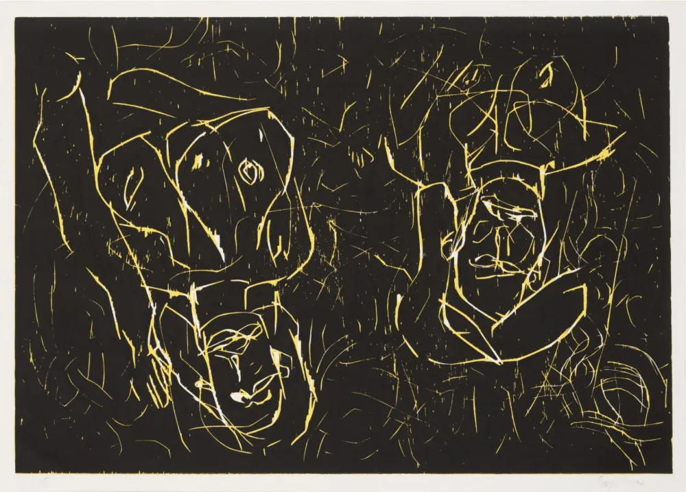 Holzschnitt Baselitz - Woman and woman