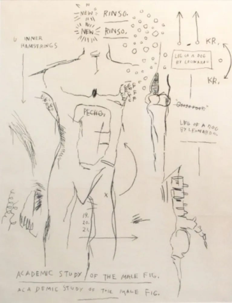 Siebdruck Basquiat - Academic Study of the Male Figure