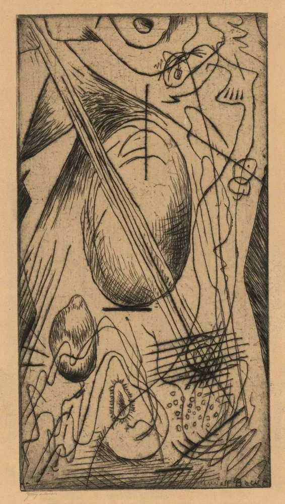 Kaltnadelradierung Bauer - Abstract composition N. 18