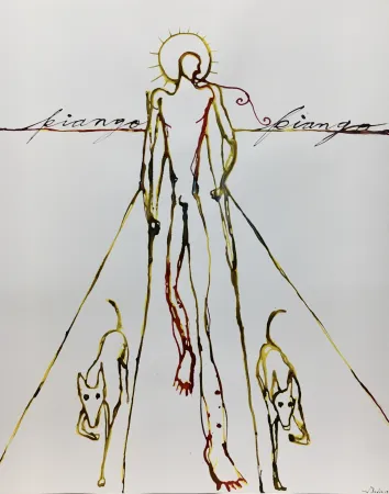 Siebdruck Bedia - Piango, Piango