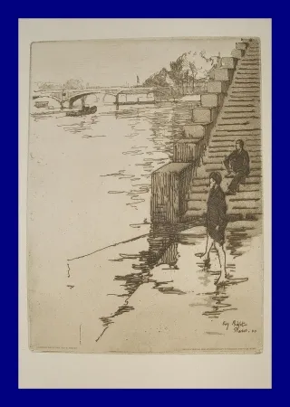 Radierung Und Aquatinta Bejot - L'escalier