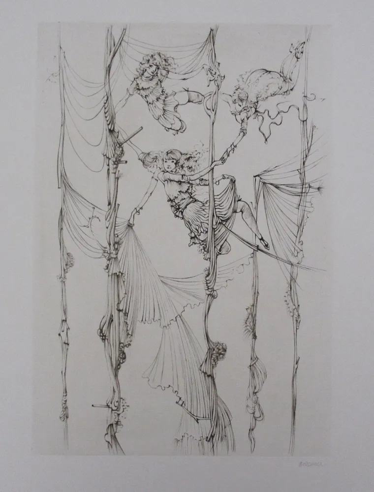 Radierung Und Aquatinta Bellmer - Acrobates