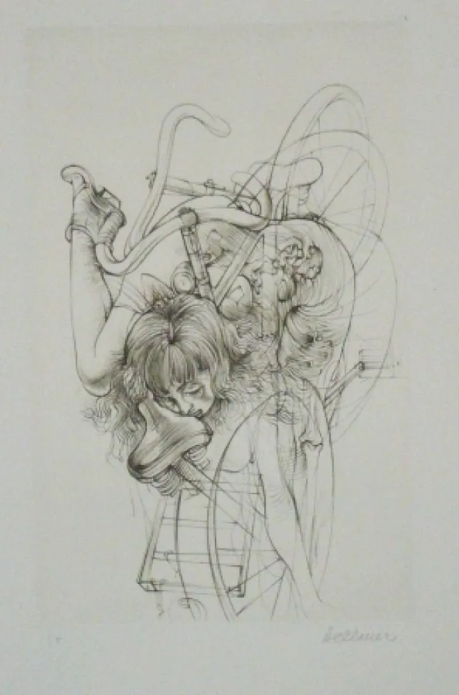 Radierung Und Aquatinta Bellmer - Bicyclette