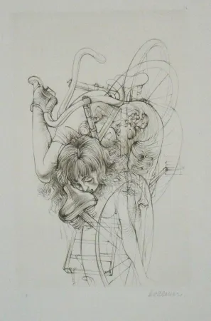 Radierung Und Aquatinta Bellmer - Bicyclette