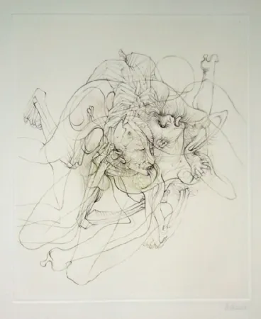 Radierung Und Aquatinta Bellmer - Dialogue entre un prêtre et un moribond