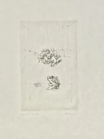 Keine Technische Bellmer -  Eau-forte Couple, circa 1971 - Epreuve d'artiste sur papier de soie