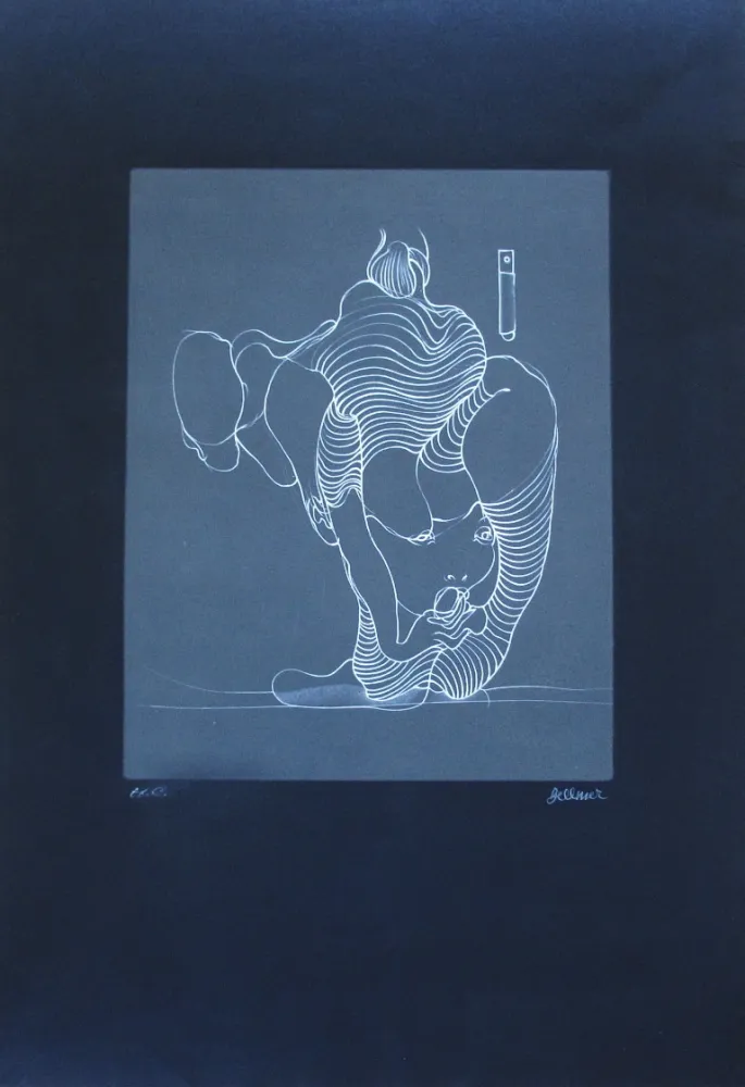 Radierung Bellmer - Femme avalant un serpent