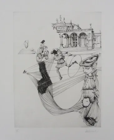 Radierung Und Aquatinta Bellmer - Filles et cerceau