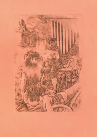 Radierung Und Aquatinta Bellmer - Incendie à marseille