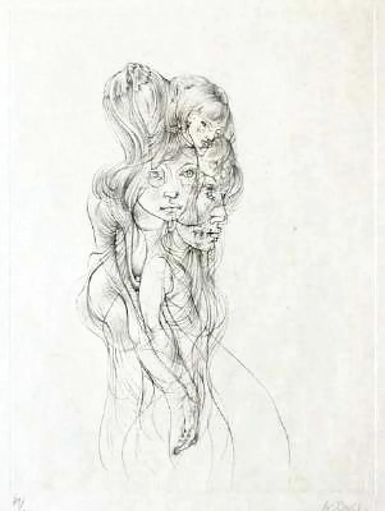 Kaltnadelradierung Bellmer - Jeunes filles