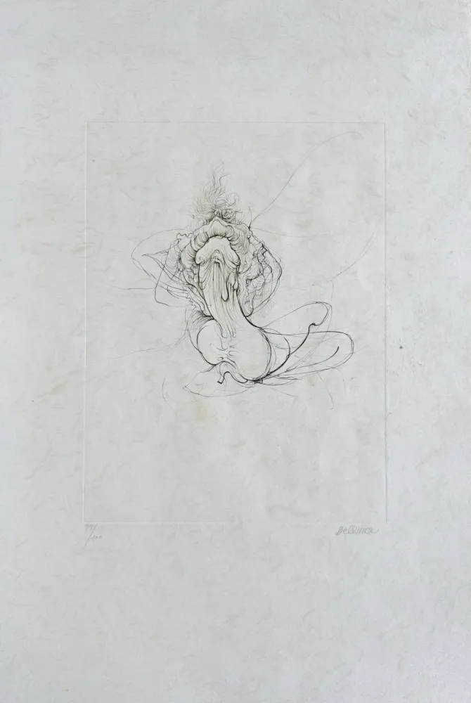 Radierung Bellmer - La bataille (D. 118)