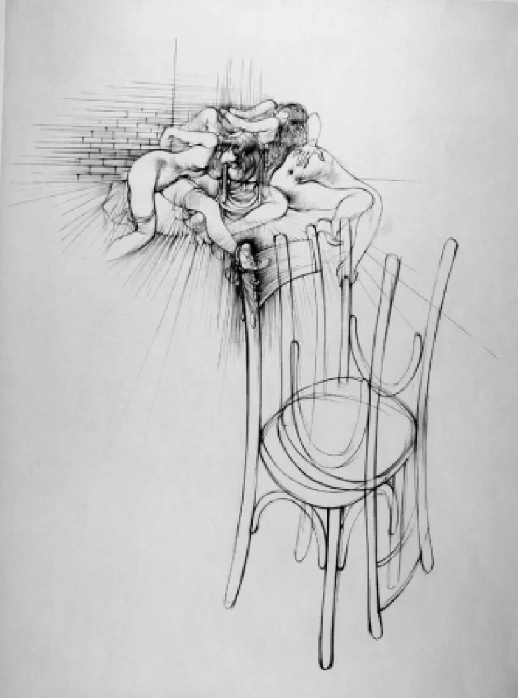 Radierung Bellmer - La sedia