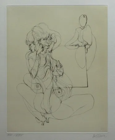 Kaltnadelradierung Bellmer - La Table parlante