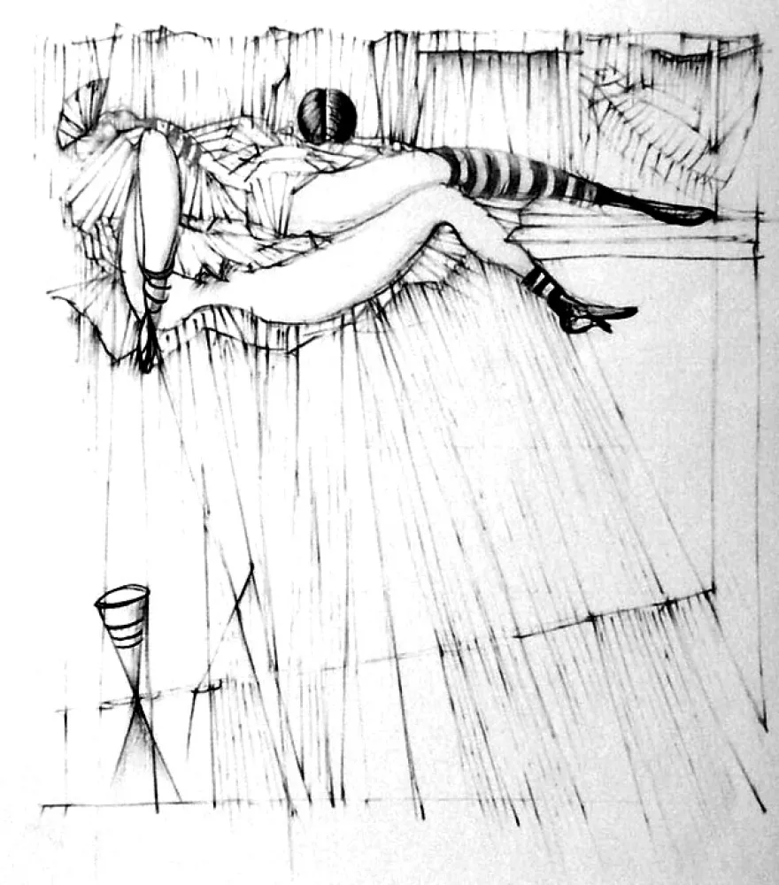 Radierung Bellmer - La toupies