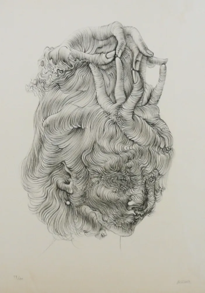 Lithographie Bellmer - LE CHAPEAU MAIN