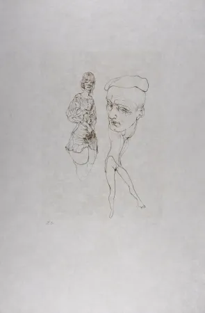 Radierung Bellmer - L'Homme à la casquette