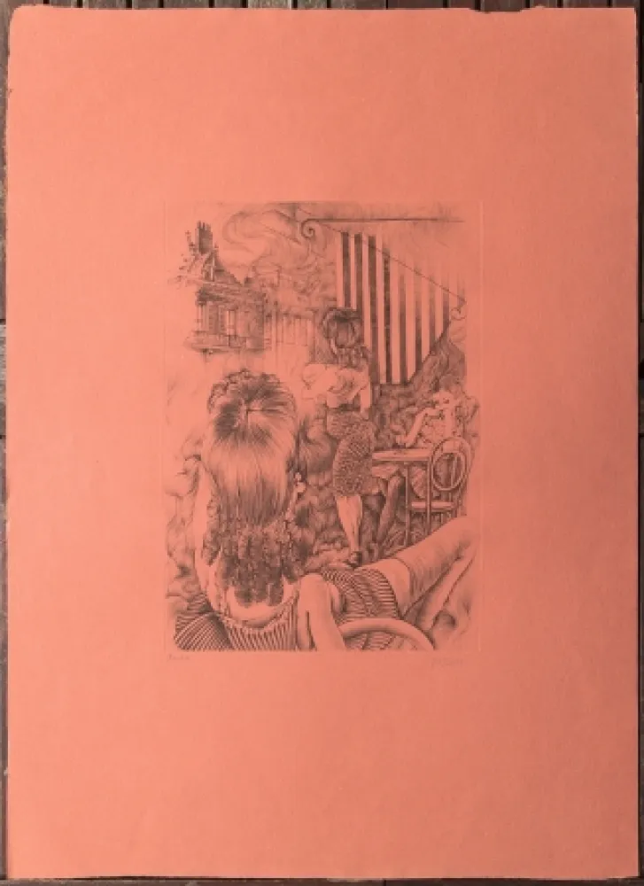 Radierung Bellmer - L'incendie