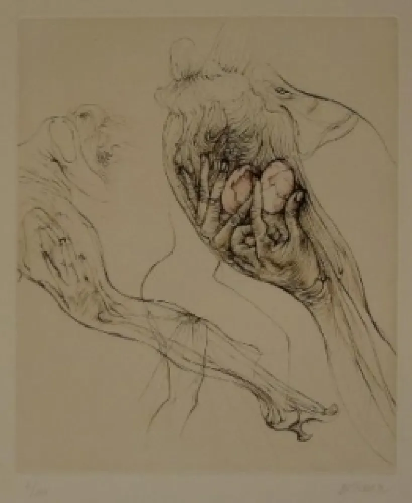 Radierung Bellmer - L'Oeuf