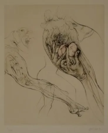 Radierung Bellmer - L'Oeuf