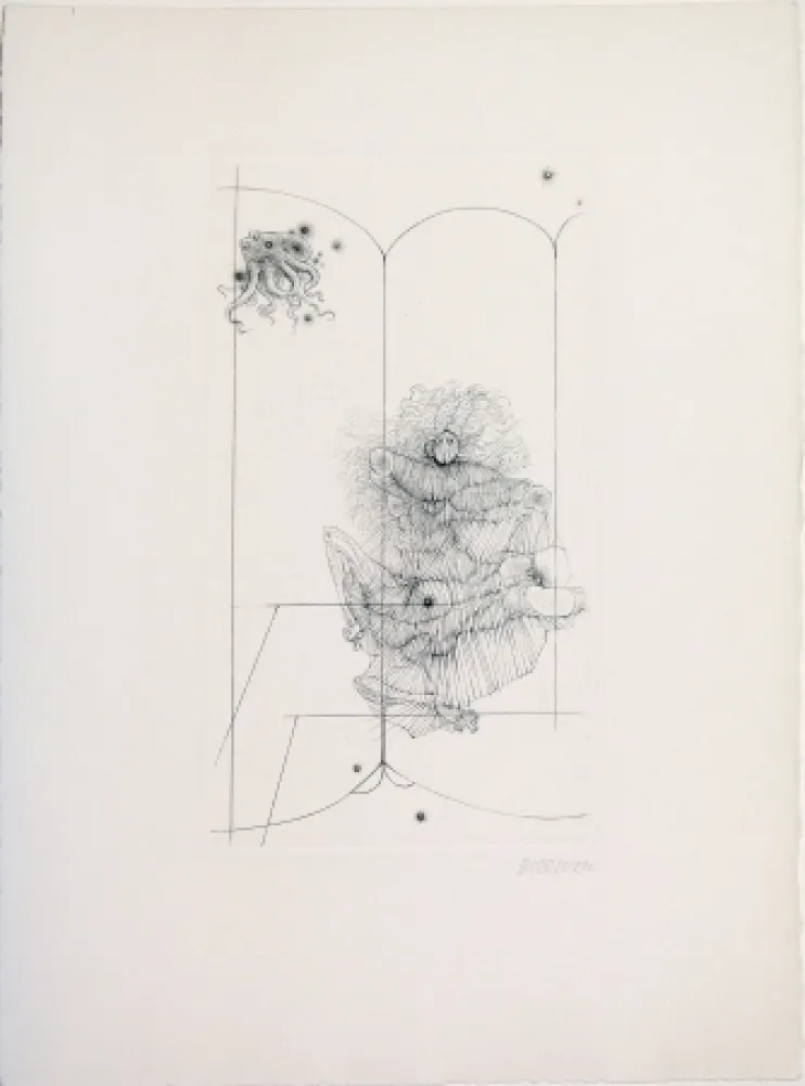 Kaltnadelradierung Bellmer - Octopus from 