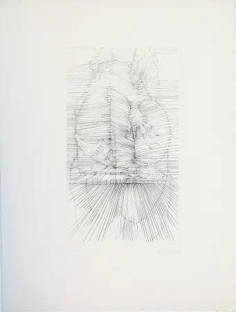 Kaltnadelradierung Bellmer - Seeking fingers form 