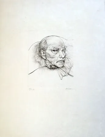 Kaltnadelradierung Bellmer - Selfportrait