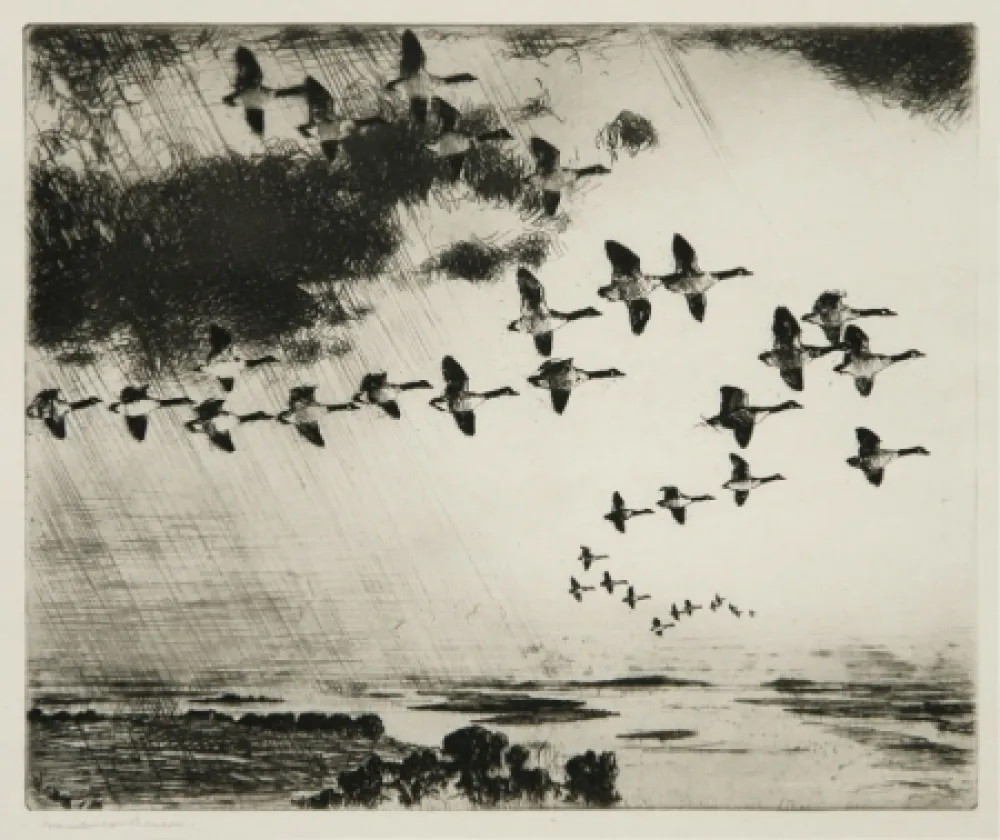 Radierung Benson - The Long Journey