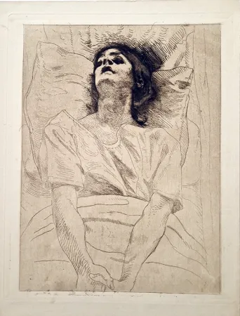 Radierung Besnard - La morte