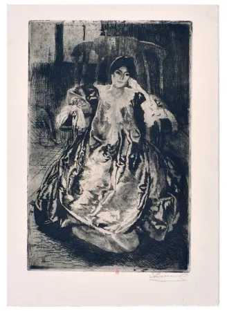 Radierung Besnard - La rêveuse : eau-forte