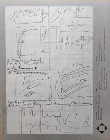 Offset Beuys - „6. Montagabend. Celtic +~~~~ Aktion Joseph Beuys und Henning Christiansen“, 1971.
