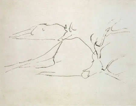 Radierung Und Aquatinta Beuys - Zirkulationszeit: Tote Hirsche