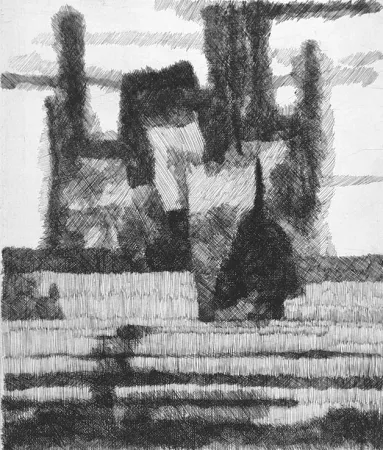 Radierung Bianchi Barriviera - Pagliai e pioppi