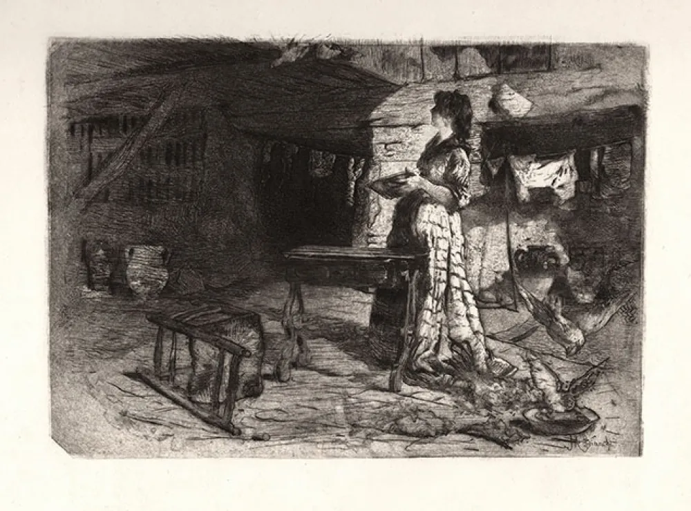 Radierung Und Aquatinta Bianchi - LA MASSAIA