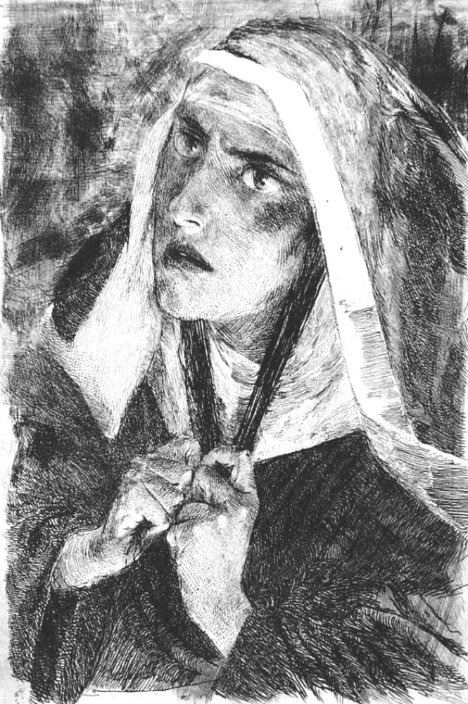 Radierung Bianchi - La Monaca di Monza