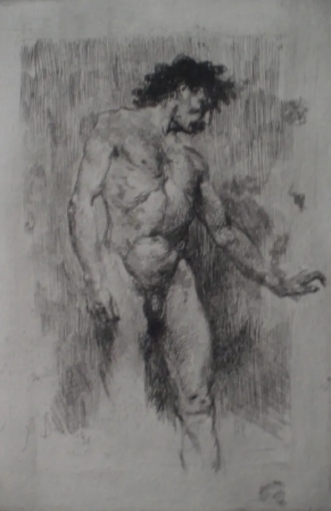 Radierung Bianchi - Studio di nudo maschile